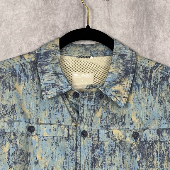 Reel Legends Other - Reel Legends Performance Outfitters Men's Small L/S Blue/Green Camo Shirt